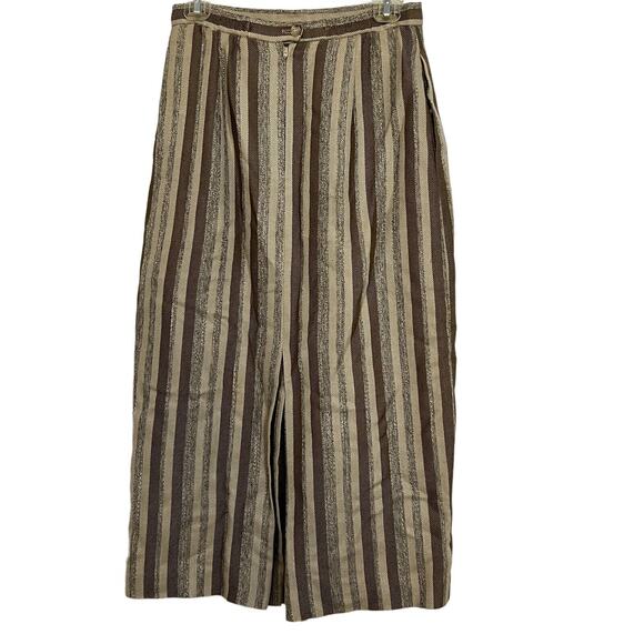 John Meyer Women’s 10 Vintage Stripe Wool Blend Pencil Skirt Button Slit - Picture 3 of 6
